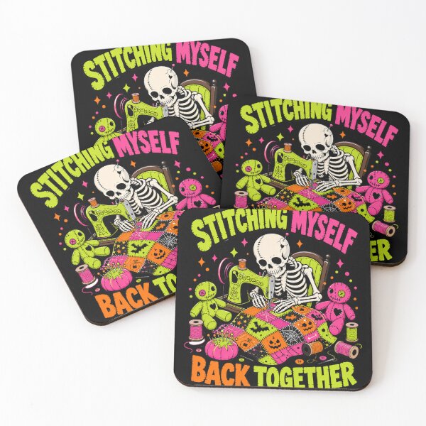 Item preview, Stitching Myself Back Together Skeleton Sewing Tee designed and sold by Design Vibras.