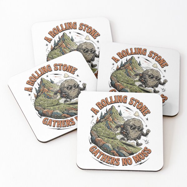 Item preview, A Rolling Stone Gathers No Moss Funny Rocker Biker Rock Design Graphic Tee designed and sold by Nubian Style.