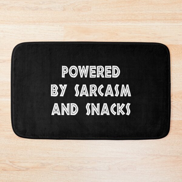 Item preview, Powered By Sarcasm And Snacks, funny sayings gift designed and sold by CloudyPress.