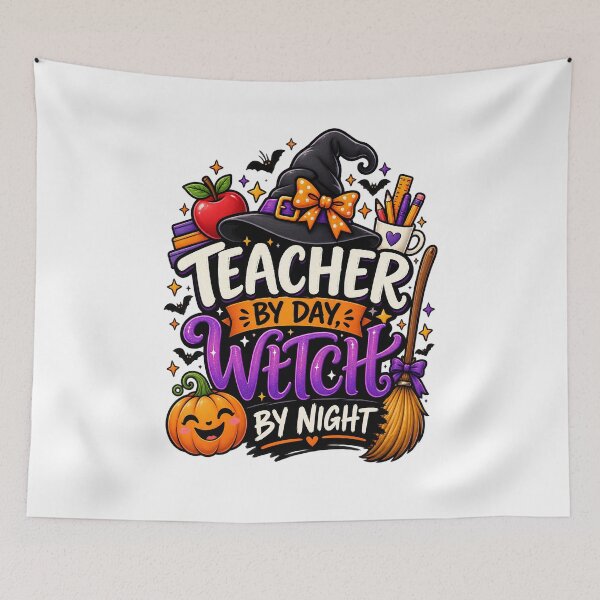 Item preview, Teacher By Day Witch By Night – Cute Halloween Teacher Design designed and sold by Gallery-yuuna .
