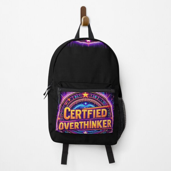 Item preview, Certified Overthinker Neon Badge Typography Design designed and sold by Tausif_Arts.