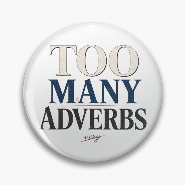 Item preview, Too Many Adverbs – Funny Minimal Writer Shirt designed and sold by Golden Era Studio.