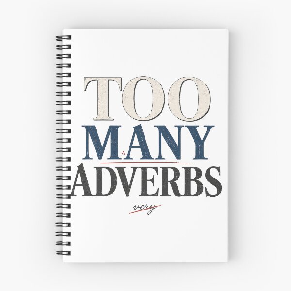 Item preview, Too Many Adverbs – Funny Minimal Writer Shirt designed and sold by Golden Era Studio.