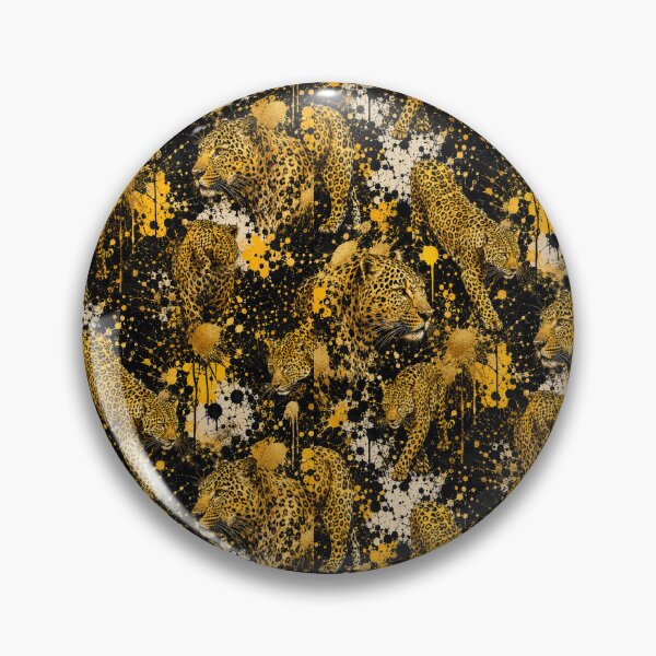 Item preview, Prowling Leopard and Gold Splatter Mixed Media Art designed and sold by THE SPLATTERED HAUS BY SAGE BANKS.