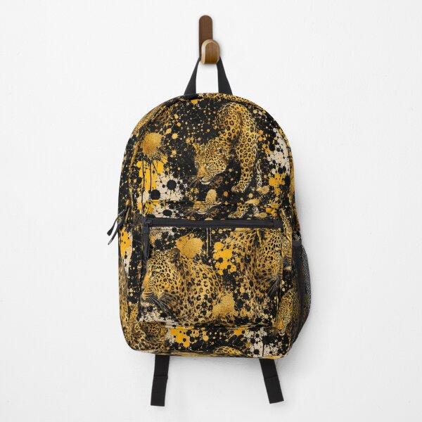 Item preview, Prowling Leopard and Gold Splatter Mixed Media Art designed and sold by THE SPLATTERED HAUS BY SAGE BANKS.