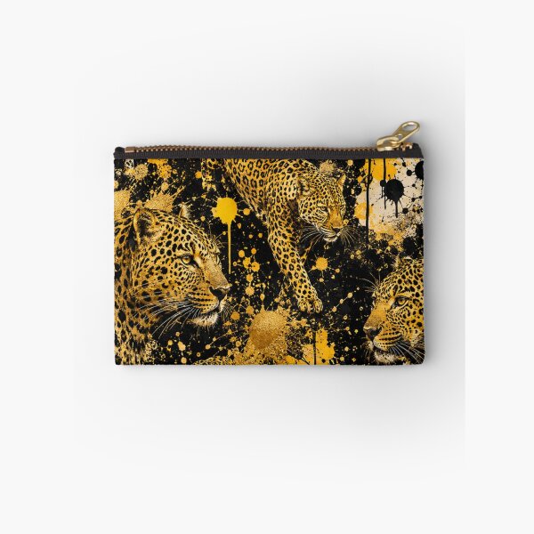 Item preview, Prowling Leopard and Gold Splatter Mixed Media Art designed and sold by THE SPLATTERED HAUS BY SAGE BANKS.
