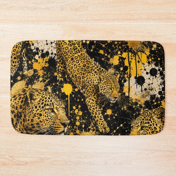 Item preview, Prowling Leopard and Gold Splatter Mixed Media Art designed and sold by THE SPLATTERED HAUS BY SAGE BANKS.
