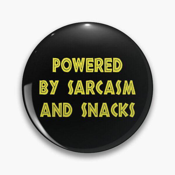 Item preview, Powered By Sarcasm And Snacks, funny sayings gift designed and sold by CloudyPress.