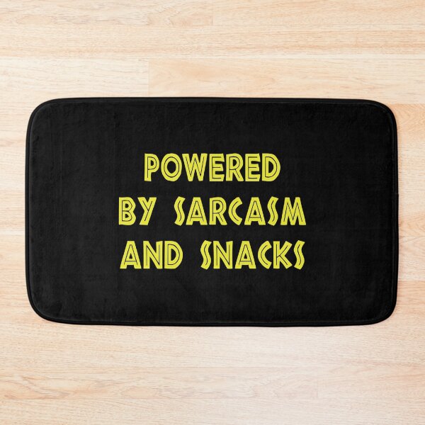 Item preview, Powered By Sarcasm And Snacks, funny sayings gift designed and sold by CloudyPress.