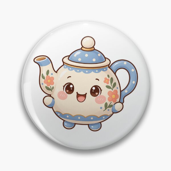 Item preview, Kawaii Floral Teapot with Blossoms designed and sold by Krys-Designs.