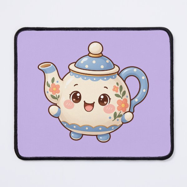 Artikelvorschau, Kawaii-Teekanne mit Blüten entworfen und verkauft von Krys-Designs.