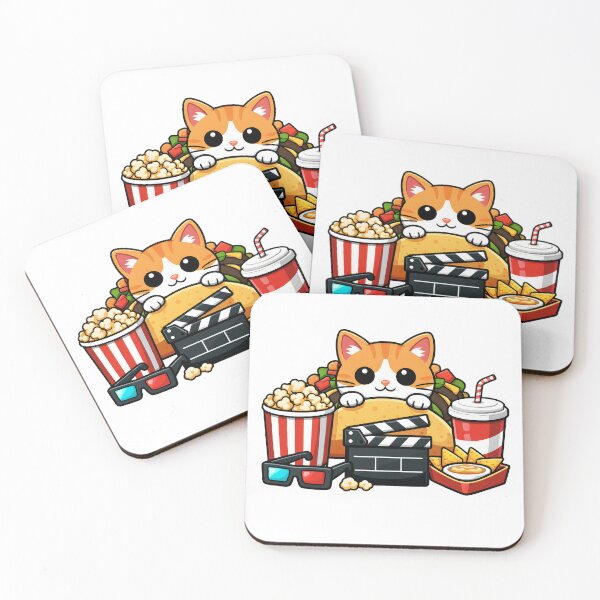 Item preview, Taco Cat Movie Night – Whimsical Cinema Snack Art designed and sold by Pororo23.