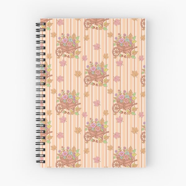 Item preview, Ilustración vectorial de un patrón sin costuras de flores de otoño en una carretilla de madera. designed and sold by RS4you.