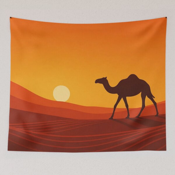 Item preview, Camel Crossing Desert At Sunset designed and sold by Creative_Canvas.