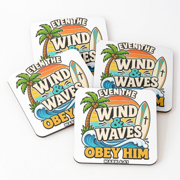Item preview, Even The Wind and Wave Obey Him Christian Bible Verse designed and sold by WeirdlyMild.