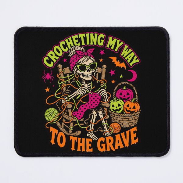 Item preview, Crocheting My Way To The Grave Funny Yarn Skeleton Tee designed and sold by Design Vibras.