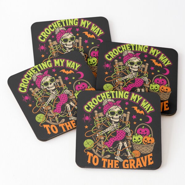 Item preview, Crocheting My Way To The Grave Funny Yarn Skeleton Tee designed and sold by Design Vibras.