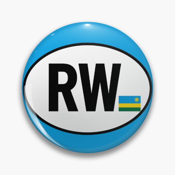 Item preview, Rwanda RW Oval Country Code Sticker designed and sold by The Digital Compass.