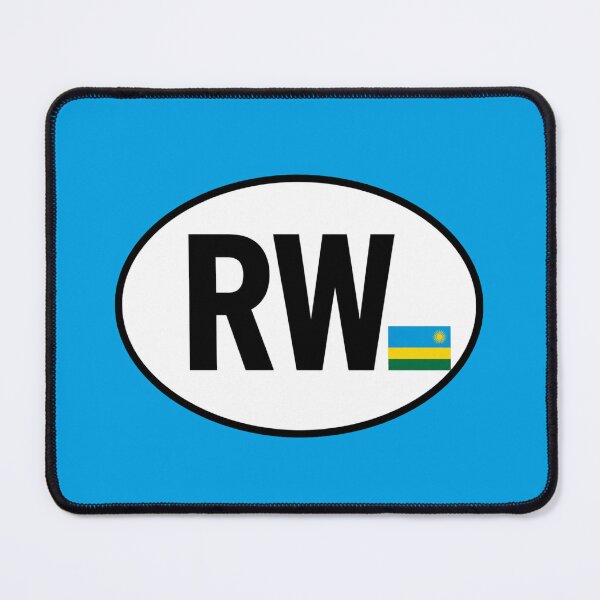 Item preview, Rwanda RW Oval Country Code Sticker designed and sold by The Digital Compass.