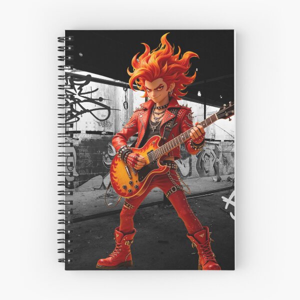 Item preview, Punk Rocker with Flaming Hair Playing Electric Guitar designed and sold by unboxedbyJuls.
