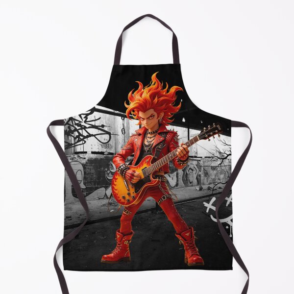 Item preview, Punk Rocker with Flaming Hair Playing Electric Guitar designed and sold by unboxedbyJuls.