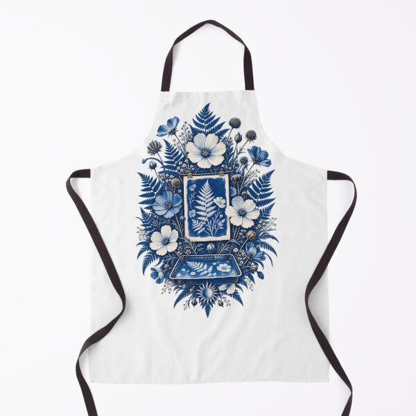 Item preview, Botanical Cyanotype Wildflower Sun Print Art designed and sold by UrbanCanvvas.
