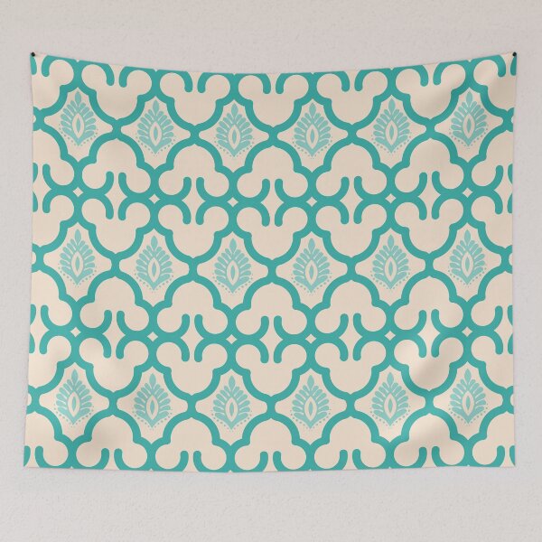 Item preview, Turquoise Damask Vintage Seamless Pattern designed and sold by prapapon.