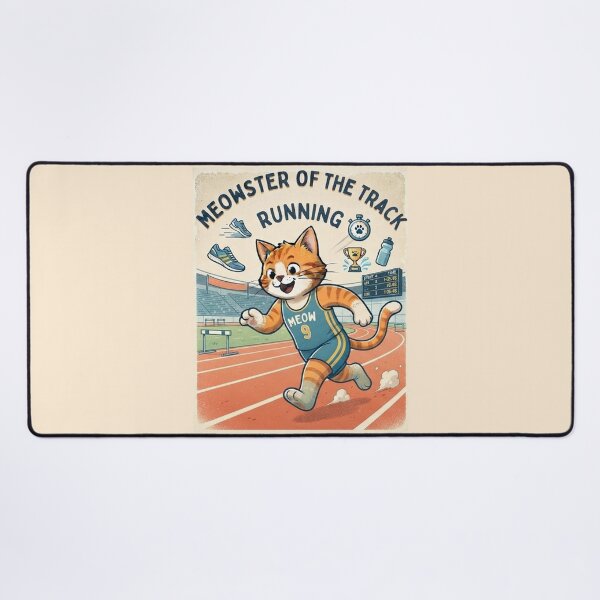 Item preview, Meowster of the Track Running Cat - Cute Vintage Runner Cat Lover Gift designed and sold by PetalsPaws.