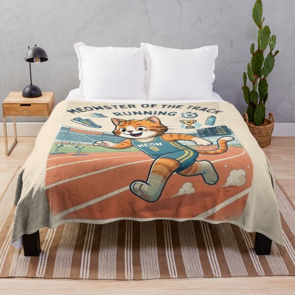 Item preview, Meowster of the Track Running Cat - Cute Vintage Runner Cat Lover Gift designed and sold by PetalsPaws.