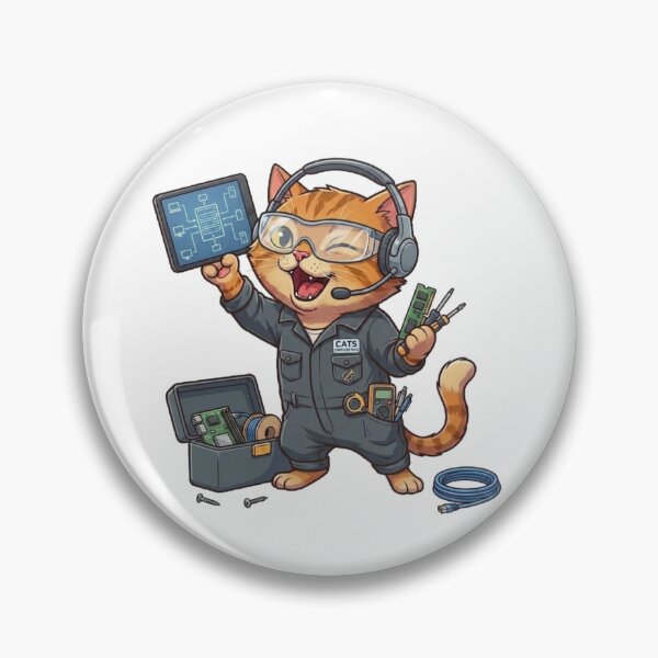Item preview, Cute Computer Tech Cat designed and sold by zaoroo shop.