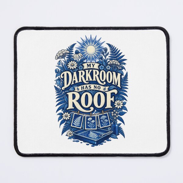 Item preview, Botanical Cyanotype Pun — My Darkroom Has No Roof designed and sold by UrbanCanvvas.