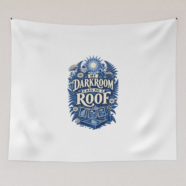 Item preview, Botanical Cyanotype Pun — My Darkroom Has No Roof designed and sold by UrbanCanvvas.