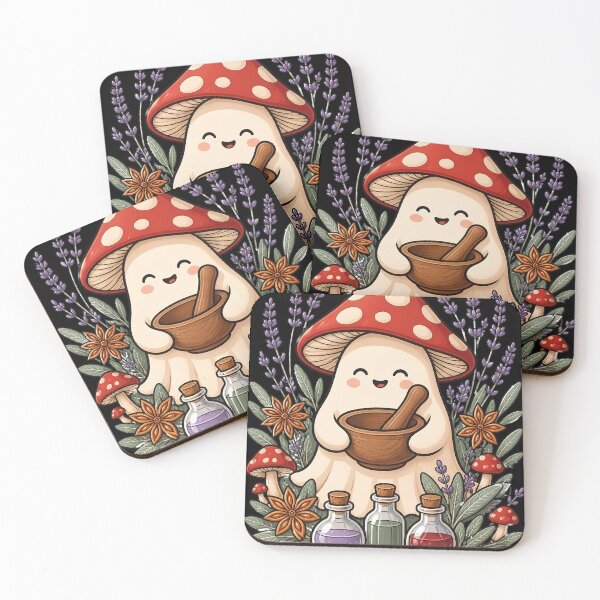 Item preview, Cozy Ghost Mushroom Apothecary designed and sold by Fun2Fentastic.