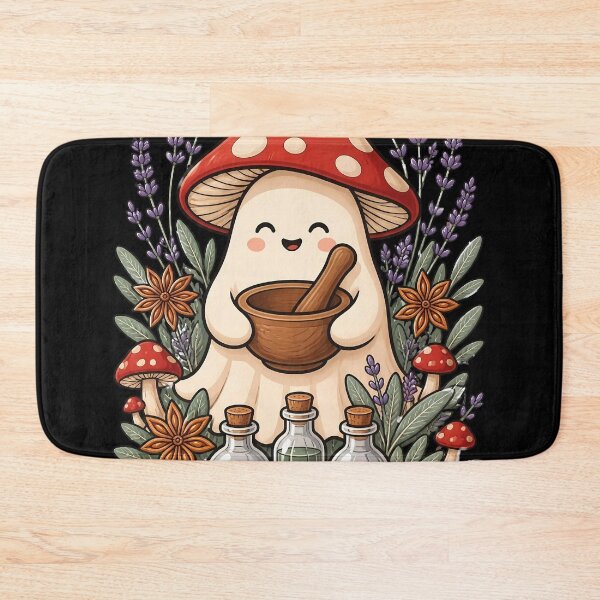 Item preview, Cozy Ghost Mushroom Apothecary designed and sold by Fun2Fentastic.