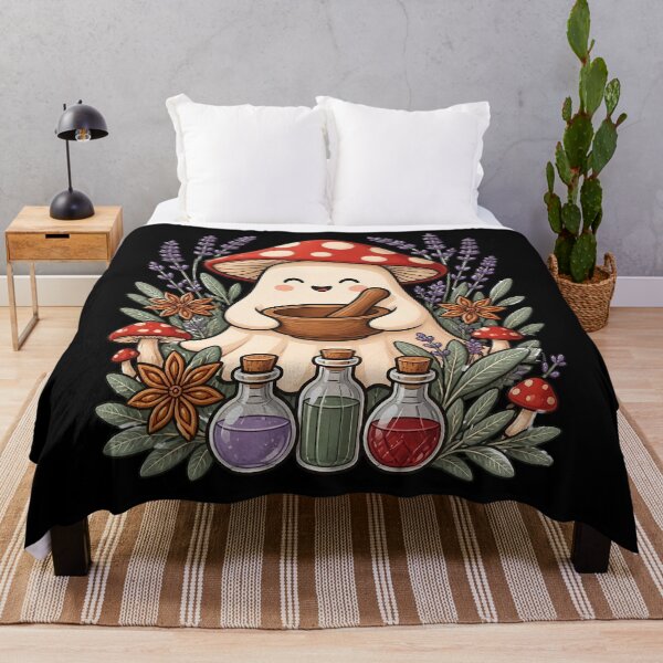 Item preview, Cozy Ghost Mushroom Apothecary designed and sold by Fun2Fentastic.