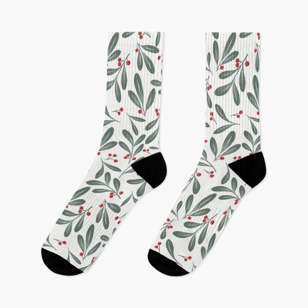 Artikelvorschau, Weihnachtliches Stechpalmenmuster | Nahtloses botanisches Weihnachtsdesign in Rot und Grün entworfen und verkauft von TheSpellboundArtist.