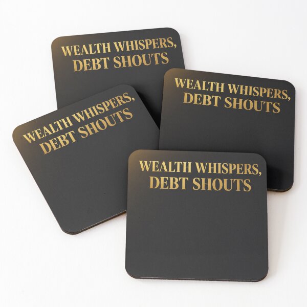 Item preview, Wealth Whispers, Debt Shouts | Gold Accent Finance Poster designed and sold by Zaramodo.