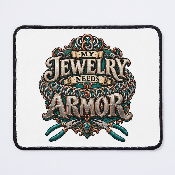 Item preview, Chainmaille Maker Pun — My Jewelry Needs Armor designed and sold by UrbanCanvvas.
