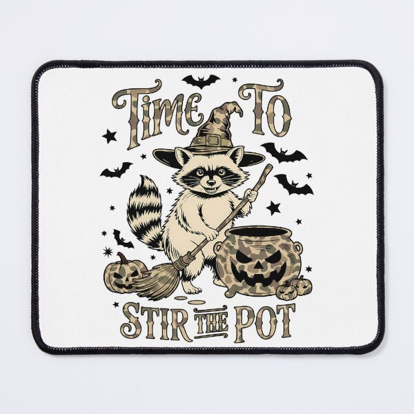 Item preview, Time To Stir The Pot Halloween Witch Raccoon designed and sold by KroghDs.