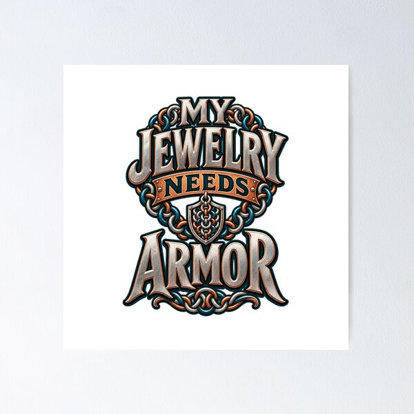 Item preview, Funny Chainmaille Jewelry Shirt — My Jewelry Needs Armor designed and sold by UrbanCanvvas.