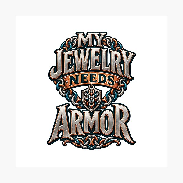 Item preview, Funny Chainmaille Jewelry Shirt — My Jewelry Needs Armor designed and sold by UrbanCanvvas.