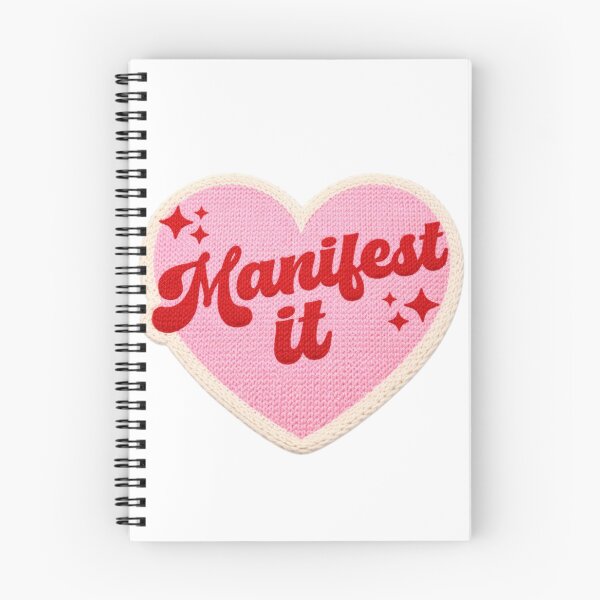 Item preview, "Manifest It" Pink Heart Embroidered Patch – Retro Groovy Aesthetic Iron-On Badge designed and sold by kaizen x malena.
