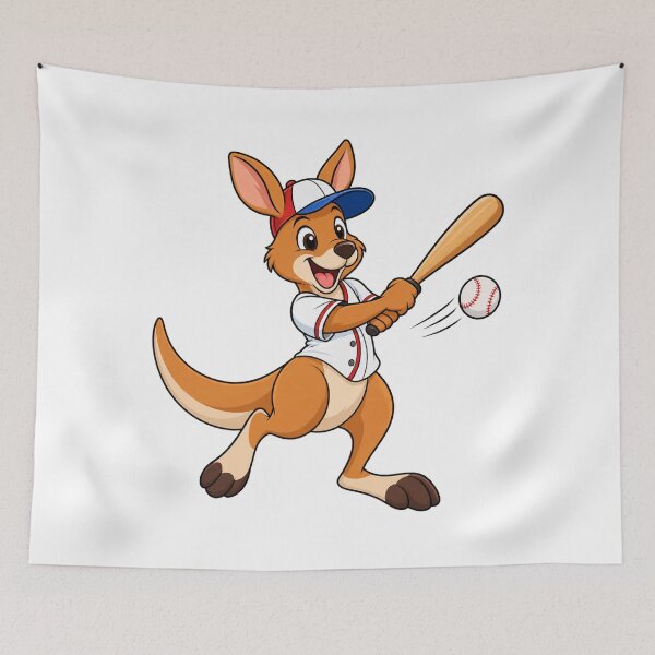Item preview, Happy Kangaroo Playing Baseball designed and sold by Medya-Tivation.