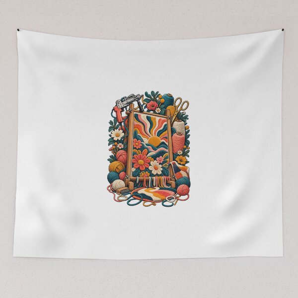 Item preview, Colorful Rug Tufting Studio Frame Art designed and sold by UrbanCanvvas.