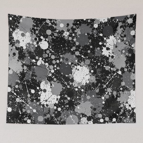 Item preview, Monochrome Splatter Action Abstract Art designed and sold by THE SPLATTERED HAUS BY SAGE BANKS.