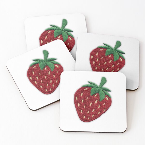 Item preview, Classic Red Strawberry Embroidered Patch – Cute Fruit Iron-On Applique for Clothing & Bags designed and sold by kaizen x malena.