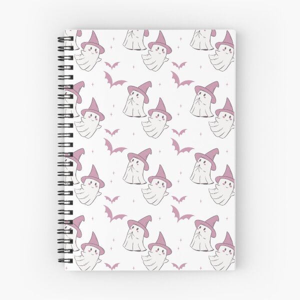 Item preview, Cute Ghost Halloween Pattern | Pink Witch Hats & Bats Seamless Design designed and sold by TheSpellboundArtist.