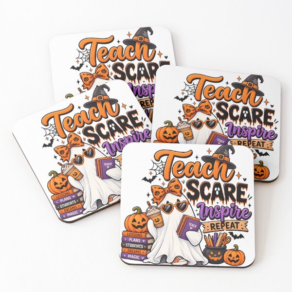 Item preview, Teach Scare Inspire Repeat – Cute Halloween Ghost Teacher Design designed and sold by Gallery-yuuna .
