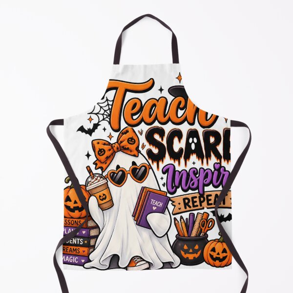 Item preview, Teach Scare Inspire Repeat – Cute Halloween Ghost Teacher Design designed and sold by Gallery-yuuna .