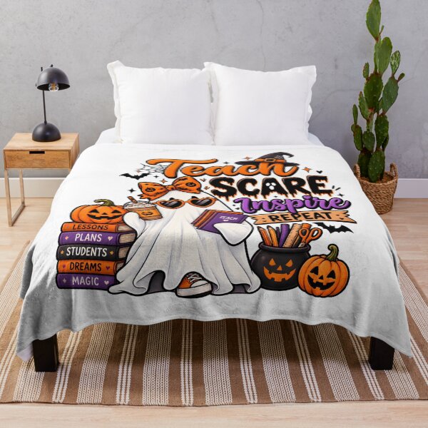 Item preview, Teach Scare Inspire Repeat – Cute Halloween Ghost Teacher Design designed and sold by Gallery-yuuna .